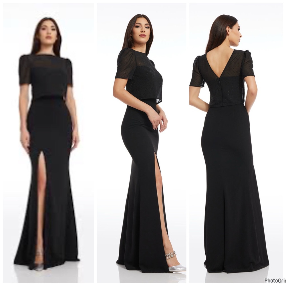 NWT Dress‎ the Population Amanda Gown Black Nordstrom $268 size XXS